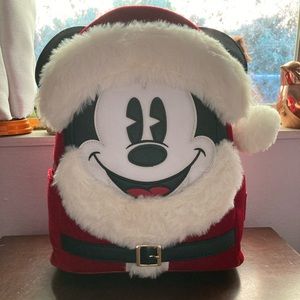 Retired Santa Mickey Mouse velvet holiday loungefly